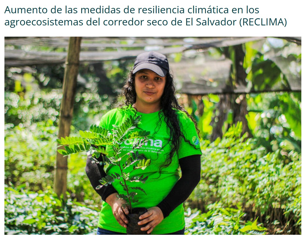 Aumento de las medidas de resiliencia climática en los agroecosistemas del corredor seco de El Salvador (RECLIMA)